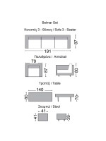 BELMAR Set Σαλόνι Τραπεζαρία ALU: Τραπέζι+3Θέσιο+2 Σκαμπό+2 Πολυθρόνες,Wicker Grey White