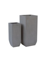 FLOWER POT-1  Set 2 τεμαχίων Cement Grey