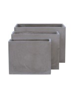 FLOWER POT-2  Set 3 τεμαχίων Cement Grey