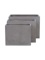 FLOWER POT-2  Set 3 τεμαχίων Cement Grey