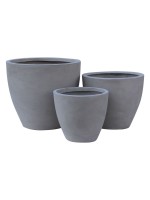 FLOWER POT-3  Set 3 τεμαχίων Cement Grey