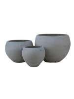 FLOWER POT-5  Set 3 τεμαχίων Cement Grey