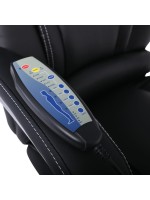 BF8550 Massage Relax Πολυθρόνα Γραφείου Διευθυντή, Βάση Χρώμιο με Υποπόδιο, Pu  Μαύρο