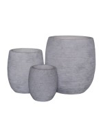 FLOWER POT-8  Set 3 τεμαχίων, Απόχρωση Light Grey Wash