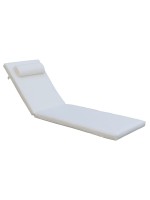 SUNLOUNGER Μαξιλάρι Ξαπλώστρας με Προσκέφαλο,  Ύφασμα Εκρού, Foam+Polyester Φερμουάρ-Velcro