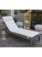 SUNLOUNGER Μαξιλάρι Ξαπλώστρας με Προσκέφαλο,  Ύφασμα Εκρού, Foam+Polyester Φερμουάρ-Velcro