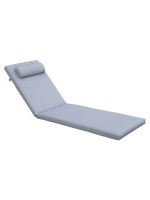 SUNLOUNGER Μαξιλάρι Ξαπλώστρας με Προσκέφαλο,  Ύφασμα Γκρι, Foam+Polyester Φερμουάρ-Velcro