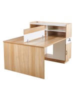 WORKSTATION Γραφείο - Σταθμός Εργασίας 2 Θέσεων, Melamine Απόχρωση Sonoma-Άσπρο