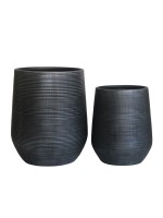 FLOWER POT-17 Set 2 τεμαχίων, Cement Απόχρωση Anthracite