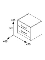 Κομοδίνο OLYMPUS pakoworld με 2 συρτάρια χρώμα castillo-toro 47,5x40,5x40,5εκ