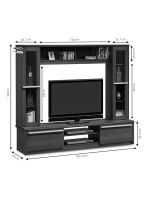 Σύνθετο σαλονιού Chico TV pakoworld χρώμα embony oak 180.5x40x158εκ