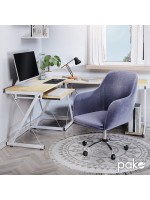 Γραφείο γωνιακό Levi pakoworld-MDF χρώμα oak-λευκό 158x120x73εκ