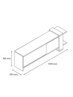 Έπιπλο τηλεόρασης Cave pakoworld χρώμα καρυδί-λευκό 120x25x37εκ