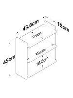 Ραφιέρα Anthia pakoworld καρυδί-λευκό 43.5x15x45εκ