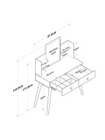 Τουαλέτα καθρέπτης Rainy pakoworld λευκό 90x38.2x111.8εκ