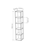 Βιβλιoθήκη στήλη Raphael pakoworld λευκό 31.5x31.5x159εκ