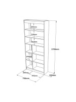 Βιβλιοθήκη Viva pakoworld λευκό-sonoma 75.5x25x170εκ