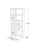 Βιβλιοθήκη Alive pakoworld λευκό-sonoma 75.5x25x160εκ