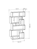 Βιβλιοθήκη Karmato pakoworld μόκα 96x25.5x168.5εκ