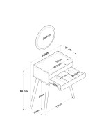 Τουαλέτα - καθρέπτης Globy pakoworld λευκό 74x37x86εκ