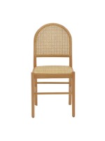 Καρέκλα Alessia pakoworld ξύλο οξιάς-rattan φυσικό 43x40x89εκ