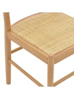 Καρέκλα Alessia pakoworld ξύλο οξιάς-rattan φυσικό 43x40x89εκ