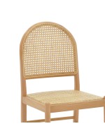 Καρέκλα Alessia pakoworld ξύλο οξιάς-rattan φυσικό 43x40x89εκ