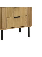 Κομοδίνο Scandi pakoworld με 2 συρτάρια φυσικό-μαύρο 57x42x50εκ