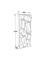 Βιβλιοθήκη Jamey pakoworld sonoma-μαύρο 60x24x153,6εκ