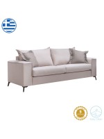 Καναπές Verona 3θέσιος cream - μαξιλάρια mocha 225x93x100εκ