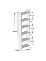 Βιβλιοθήκη Darco pakoworld μελαμίνης λευκό 48.6x22x160εκ