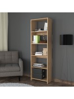 Βιβλιοθήκη Robelo pakoworld μελαμίνης oak 48.6x22x160εκ