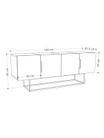 Έπιπλο τηλεόρασης Tontini pakoworld φυσικό-λευκό 140x37.5x55εκ