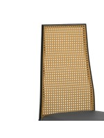 Καρέκλα Lasmipe Inart μαύρο-φυσικό pu-rattan 40x49x96εκ