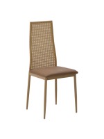 Καρέκλα Lasmipe Inart καφέ pu-rattan 40x49x96εκ