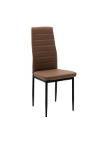 Καρέκλα Parker pakoworld PU cappuccino-μαύρο πόδι 42x48x98εκ