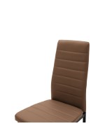 Καρέκλα Parker pakoworld PU cappuccino-μαύρο πόδι 42x48x98εκ