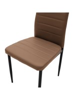 Καρέκλα Parker pakoworld PU cappuccino-μαύρο πόδι 42x48x98εκ