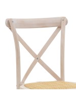 Καρέκλα Dylon pakoworld white wash ξύλο οξιάς-έδρα φυσικό rattan 48x52x89εκ