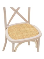 Καρέκλα Dylon pakoworld white wash ξύλο οξιάς-έδρα φυσικό rattan 48x52x89εκ