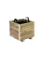 FLOWER POT WOOD Γλάστρα, Εμποτισμού Pine, Απόχρωση Φυσικό, 30x30x32cm