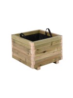 FLOWER POT WOOD Γλάστρα, Εμποτισμού Pine, Απόχρωση Φυσικό, 50x50x36cm