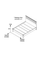 Κρεβάτι διπλό OLYMPUS pakoworld σε χρώμα castillo-toro 160x200εκ