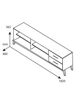 Έπιπλο τηλεόρασης Bruno pakoworld χρώμα viscount - toro 182x40x56,5εκ