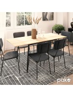 Τραπέζι Shazam pakoworld MDF επεκτεινόμενο χρώμα sonoma 120-160x80x76εκ