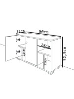 Έπιπλο εισόδου Deril pakoworld ανθρακί μελαμίνης 90x33x52.5εκ