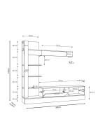 Σύνθετο σαλονιού Dranko pakoworld μαύρο-oak μελαμίνης 205x41.5x192εκ