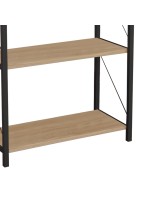 Βιβλιοθήκη Jackrey pakoworld oak-μαύρο μελαμίνης 60x30x114εκ