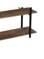 Βιβλιοθήκη Reson pakoworld oak-μαύρο μελαμίνης 120x34x180εκ