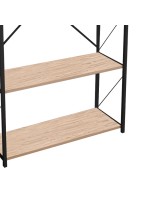 Βιβλιοθήκη Tikilmo pakoworld oak-μαύρο μελαμίνης 88x34x180εκ